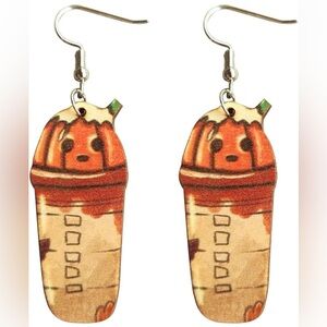 Pumpkin Spice Latte Earrings PSL Season Fall Coffee Dangle Earrings NEW